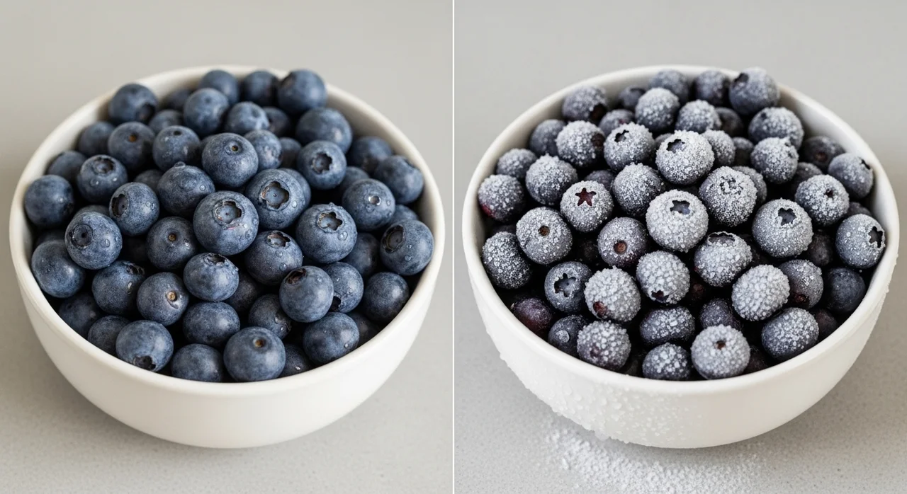 생과 vs 냉동 블루베리 항산화 성분 비교