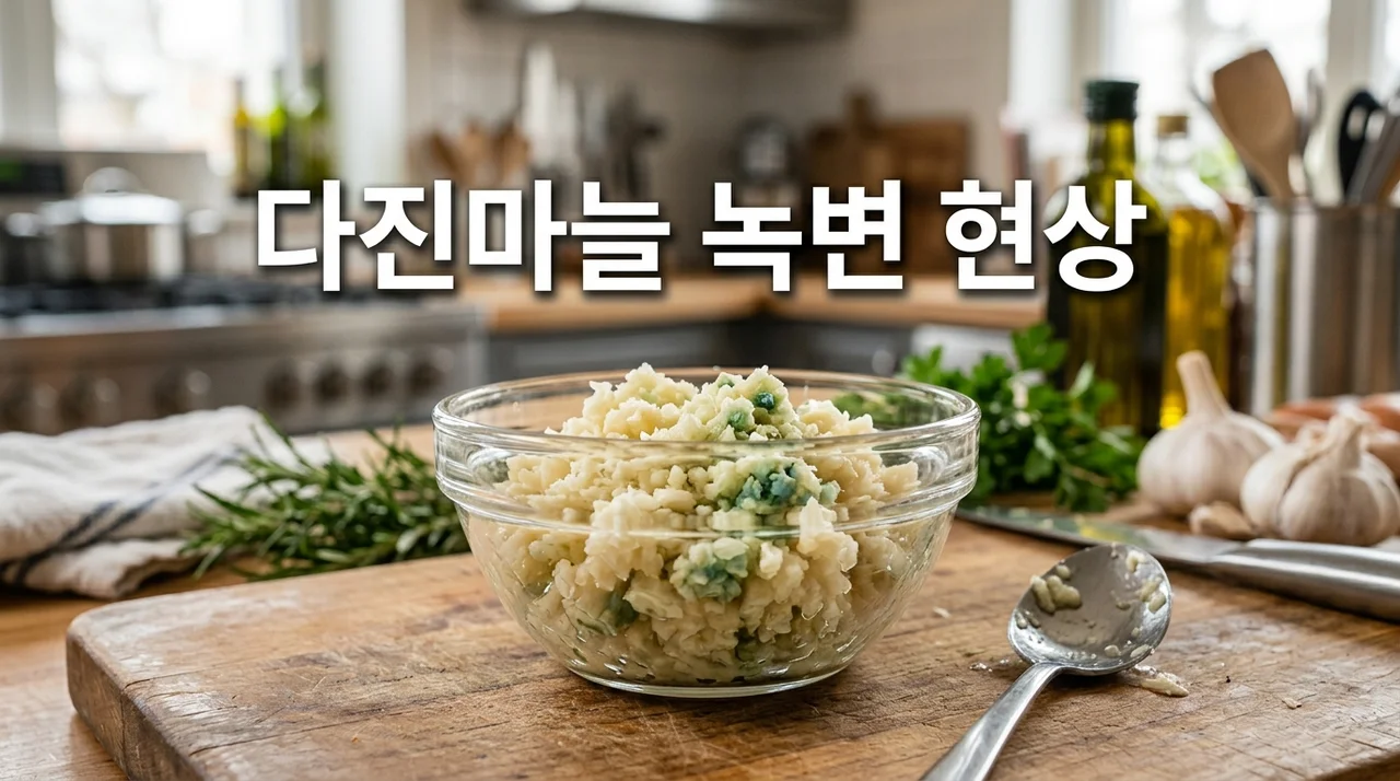 다진 마늘 초록색 변색 녹변현상 원인 및 섭취 가능 여부 완벽 정리