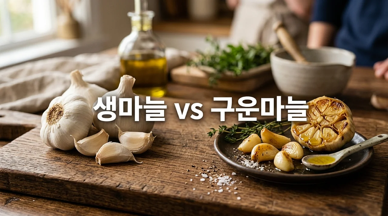 생마늘과 구운 마늘 가열 시 변하는 알리신 성분 흡수율의 진실