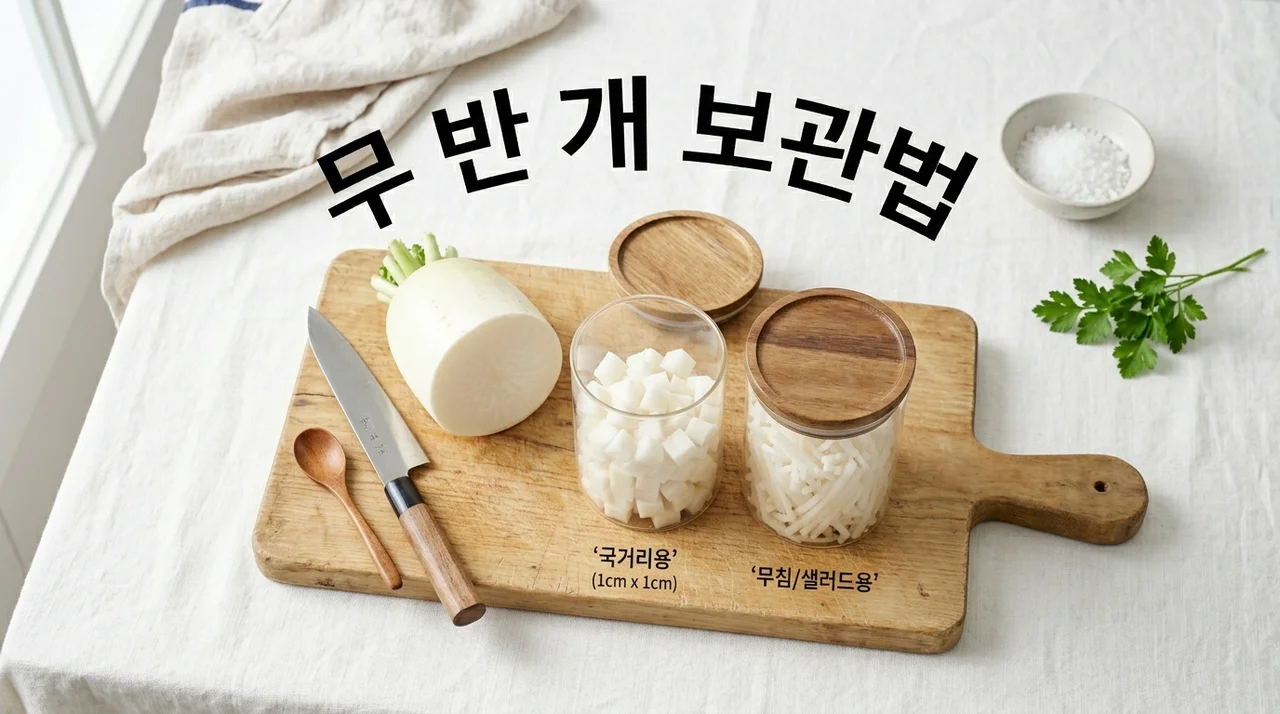 무 반 개 남았을 때 용도별(국거리/생채용) 분리 냉장 보관법