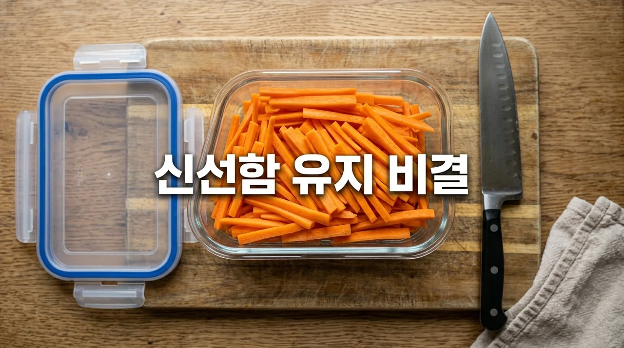 채 썬 당근 수분 뺏기지 않고 일주일 이상 냉장고에서 버티는 법