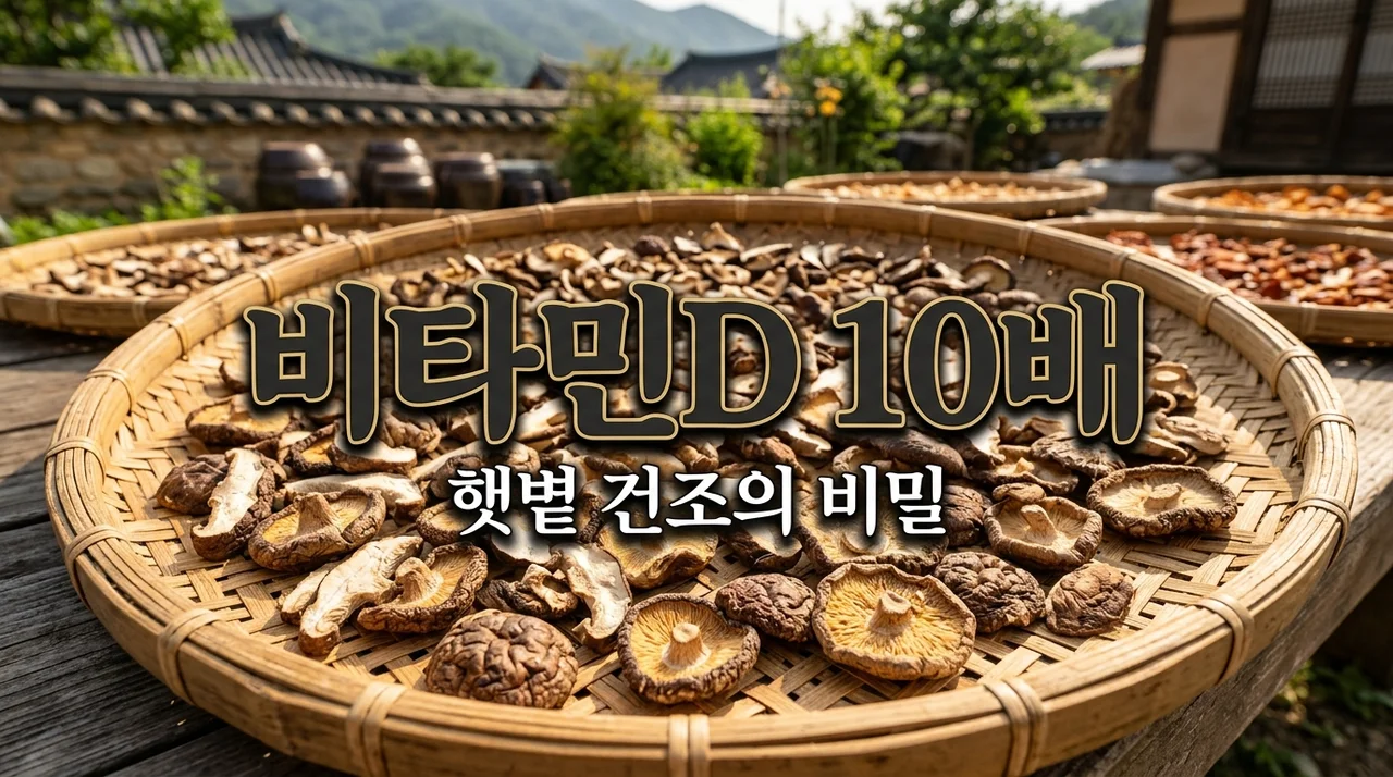 건표고버섯 비타민 D 합성 증가율 비교: 일조량의 놀라운 효과