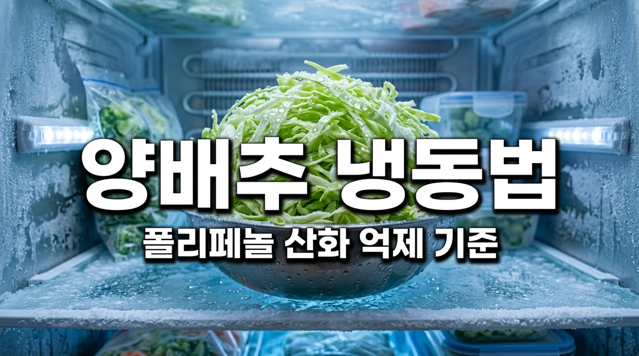 썰어둔 양배추 폴리페놀 산화 억제하는 급속 냉동 기준 및 보관법