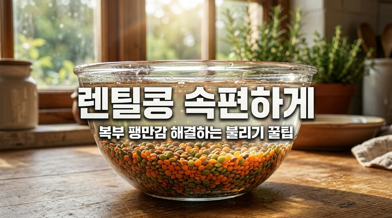 복부 팽만감 없는 렌틸콩 요리법, 단백질 연화 위한 최적 침수 시간