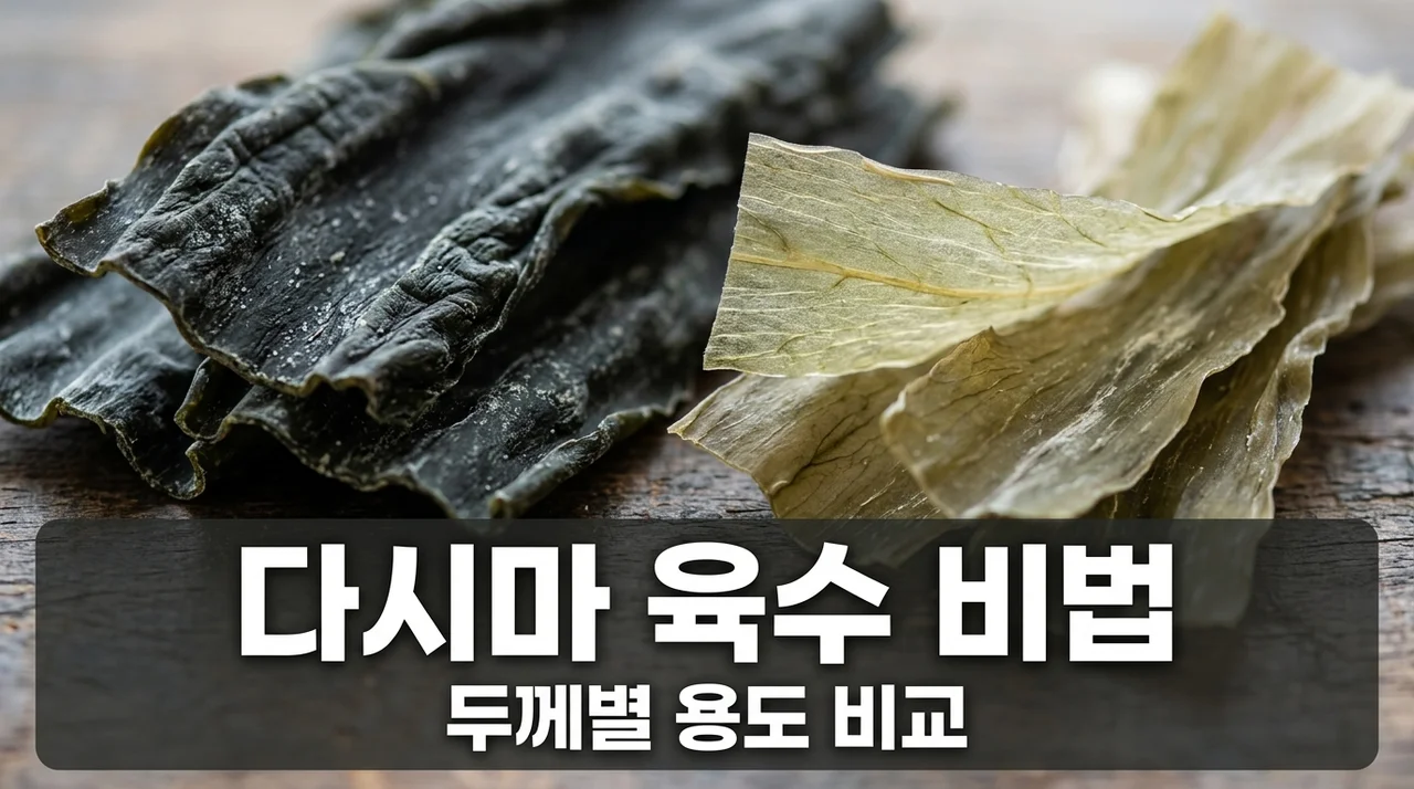 다시마 육수 감칠맛 폭발! 두꺼운 잎 vs 얇은 잎 용도 완벽 가이드