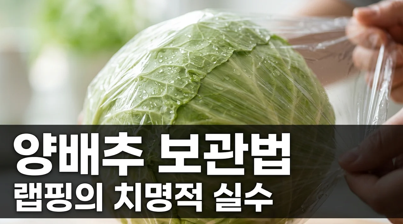 양배추 랩핑 보관 주의점! 혐기성 세균 증식과 호흡 방해의 원리