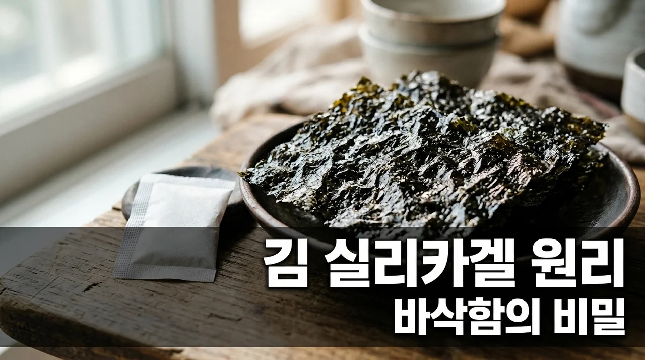 김 실리카겔 원리: 바삭함을 지키는 화학적 제습과 부패 지연 비밀