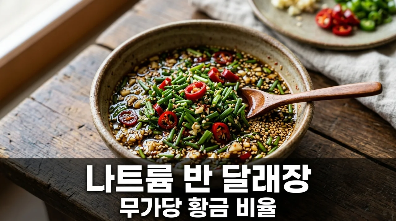 나트륨 50% 저감 생김 양념장 비율, 무가당 달래장 황금 레시피