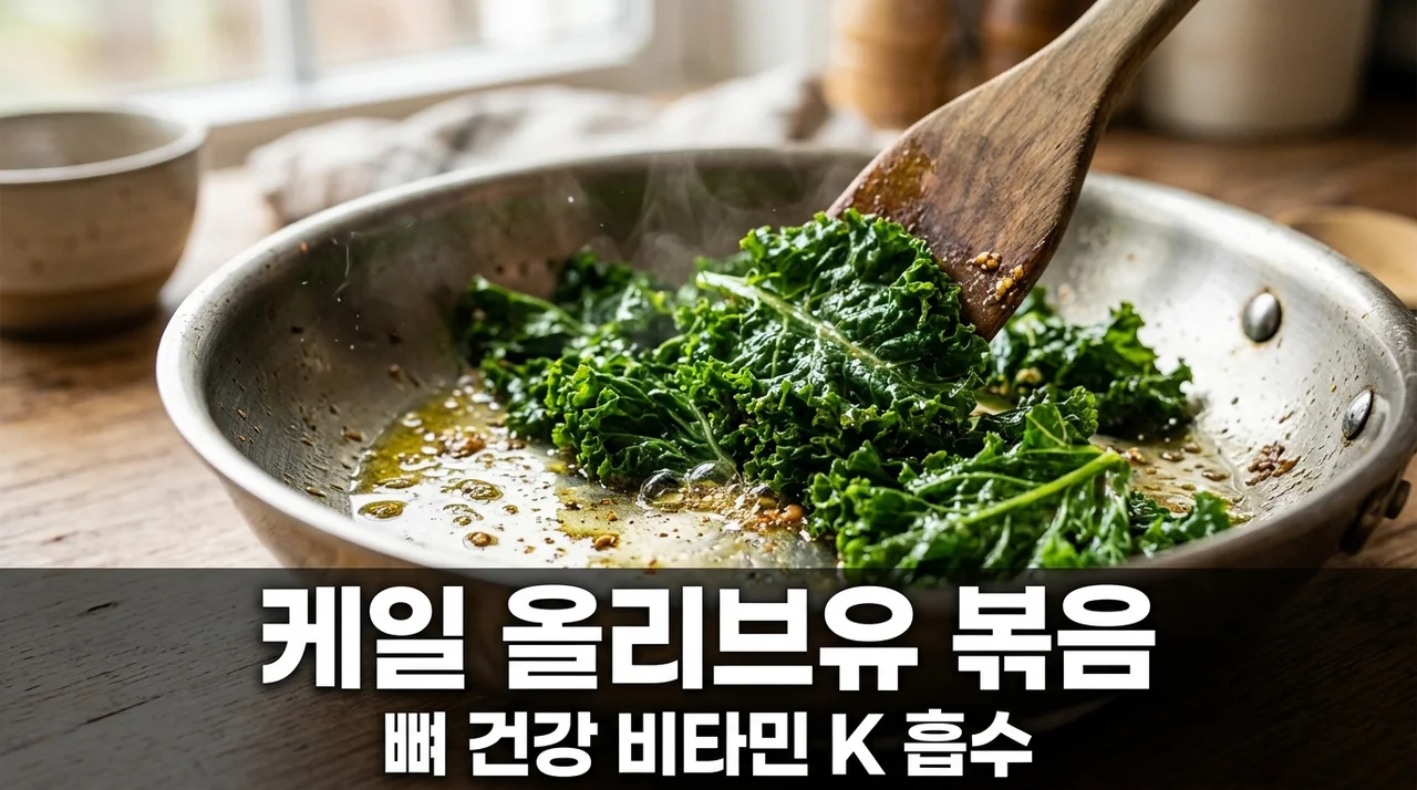 비타민 K 케일 올리브유 볶음, 뼈 건강 흡수율 5배 높이는 비결