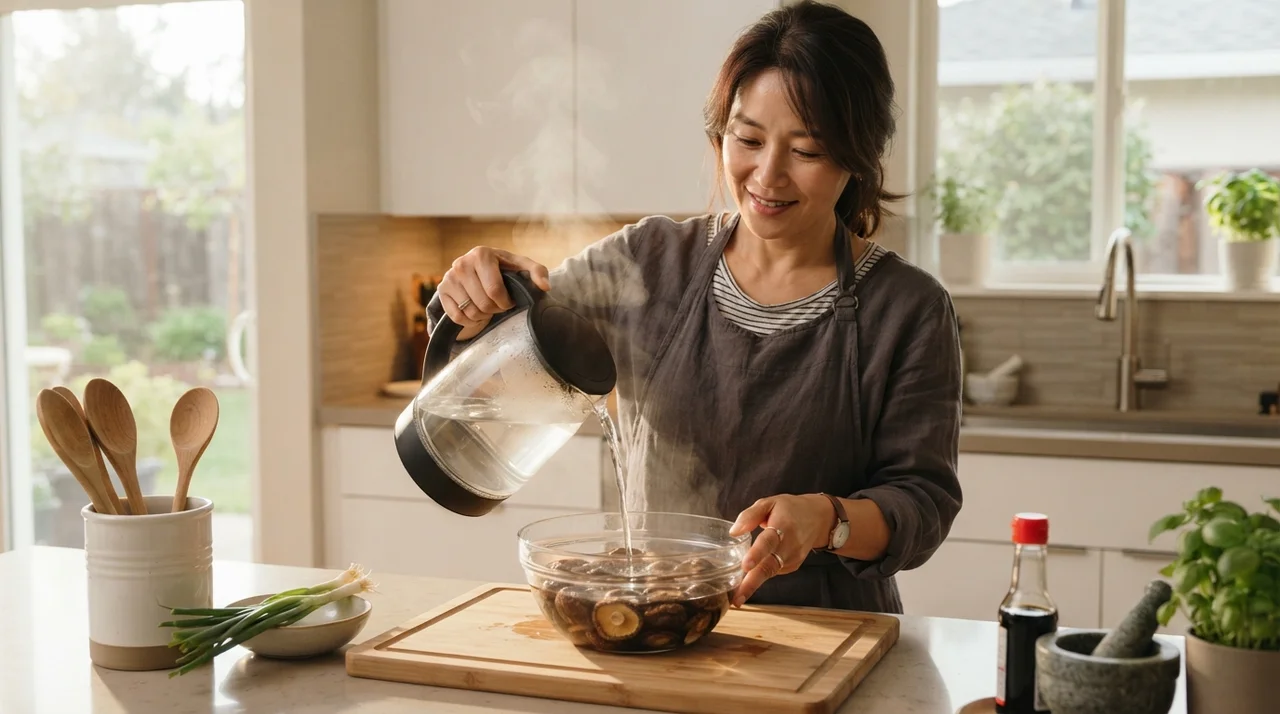 실전! 영양 손실 없는 건표고버섯 불리는 단계
