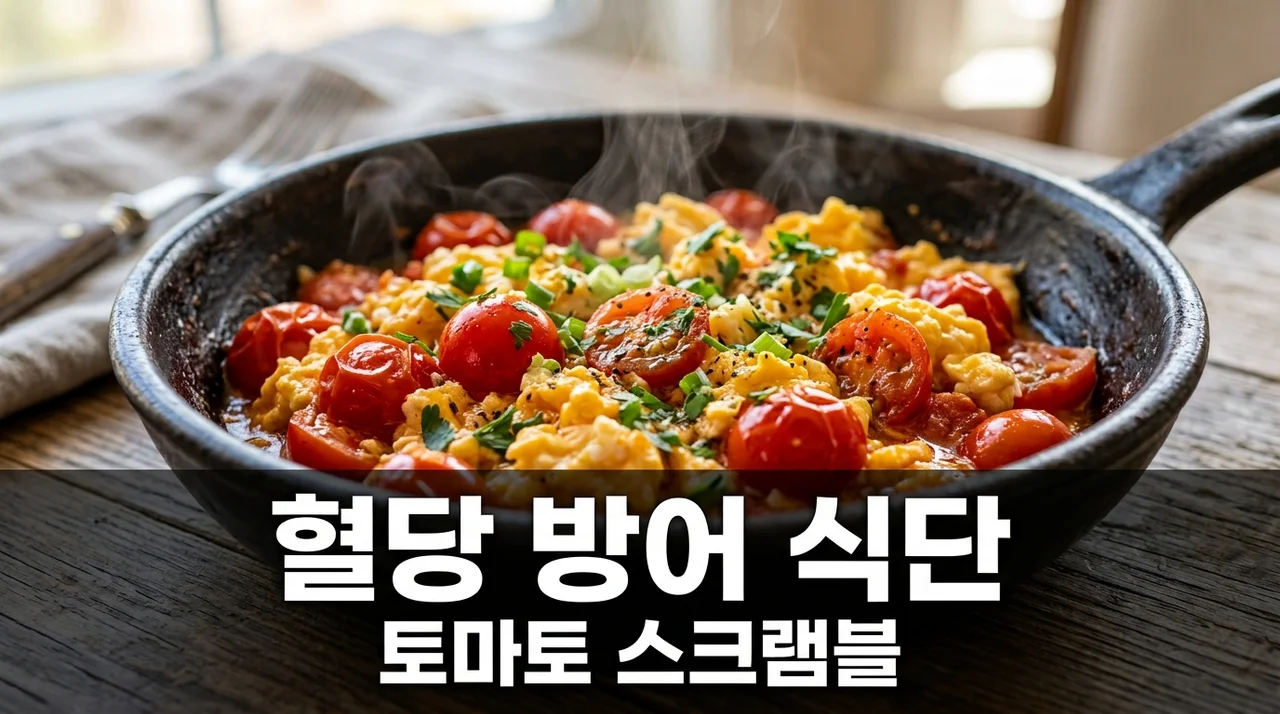 혈당 방어 식단 토마토 스크램블, 무설탕 가열 조리법과 지표 가이드