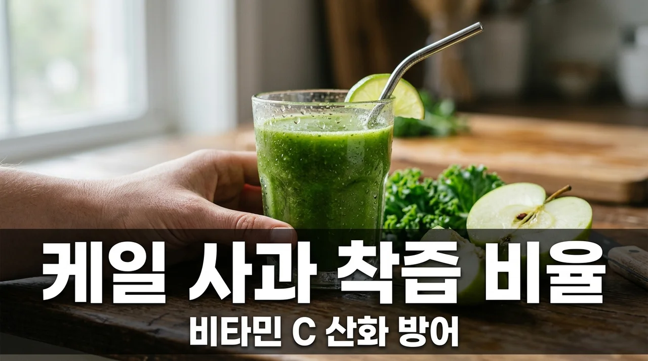 비타민 C 산화 방어! 케일 사과 100% 착즙 배합 비율 황금 레시피