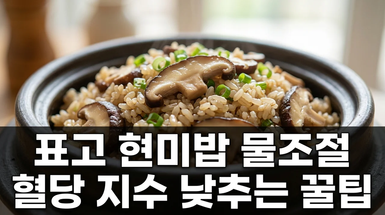 표고버섯 현미밥 물 조절 완벽 가이드! 혈당 지수(GI) 낮추는 취사법
