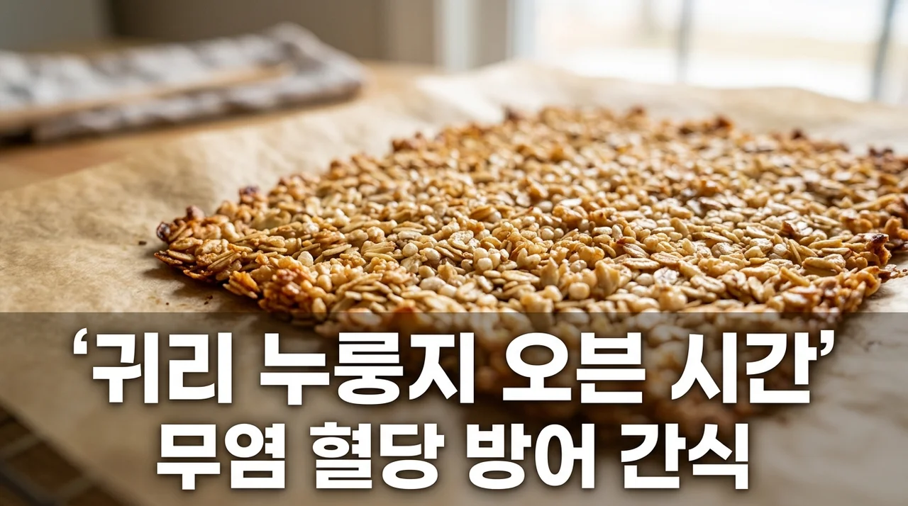 귀리 누룽지 오븐 가열 시간! 무염 혈당 방어 간식 만들기