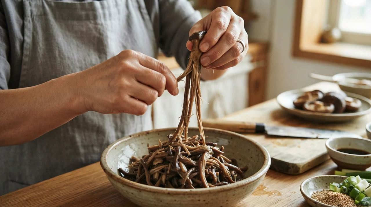 쫄깃함의 비밀! 결 찢기 손질 3단계
