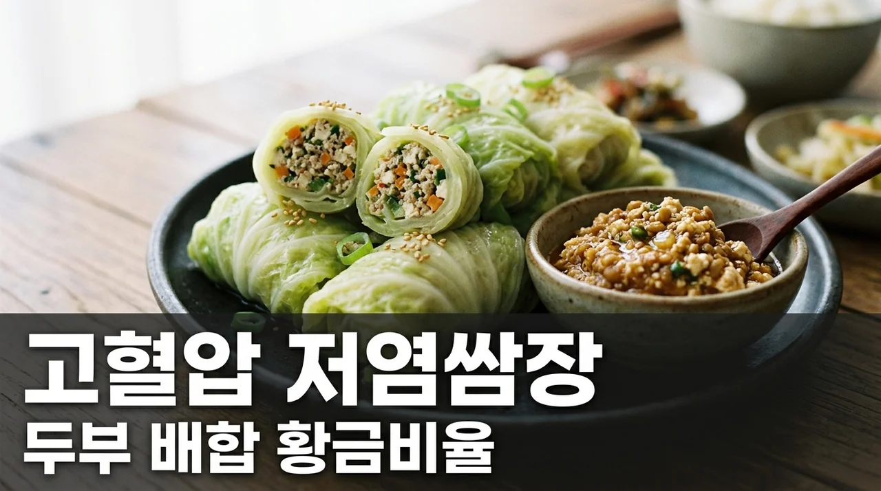 고혈압 나트륨 줄이는 두부 저염 쌈장 배합 비율과 양배추 찜 레시피