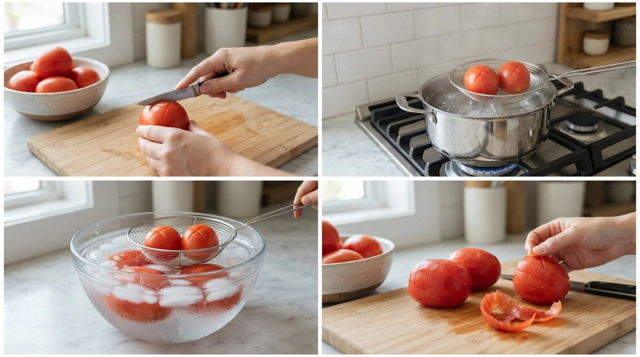 토마토 껍질 쉽게 벗기는 3단계 탕수법(Blanching)