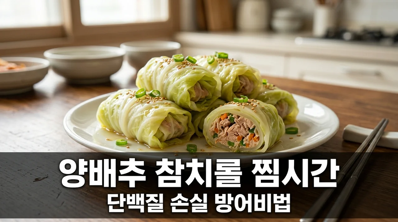양배추 참치 롤 찜 시간 단백질 손실 방어 저탄수화물 황금 레시피