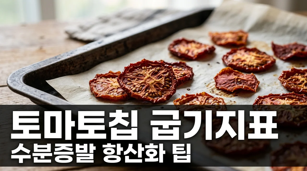 오븐 토마토 칩 굽기 지표: 수분 증발과 항산화 살리는 무첨가 가이드