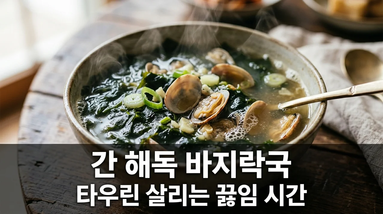 간 해독 작용 미역 바지락국 타우린 100% 살리는 황금 끓임 시간