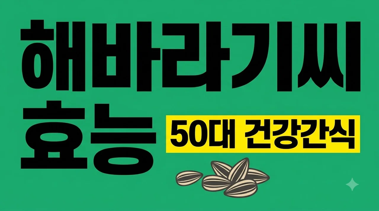 해바라기씨 효능 5가지, 50대 건강 간식으로 꼭 챙겨야 하는 이유