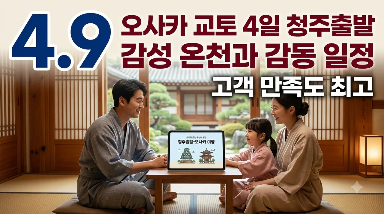 오사카 교토 4일 청주출발 감성 온천과 감동 일정